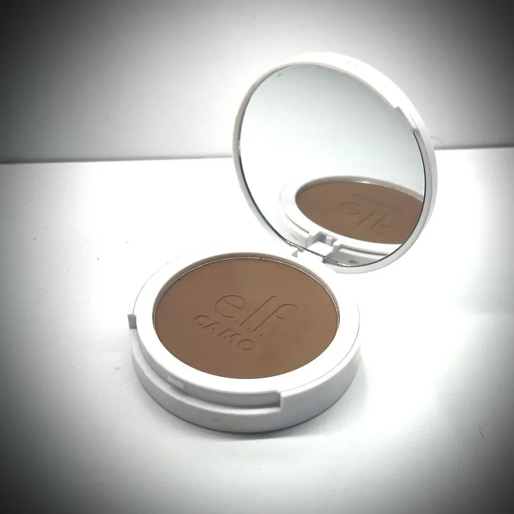 NEW E.L.F. Camo Powder Foundation Makeup Compact w/Mirror & Puff- Rich 620W